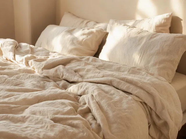 Relaxed linen bedding